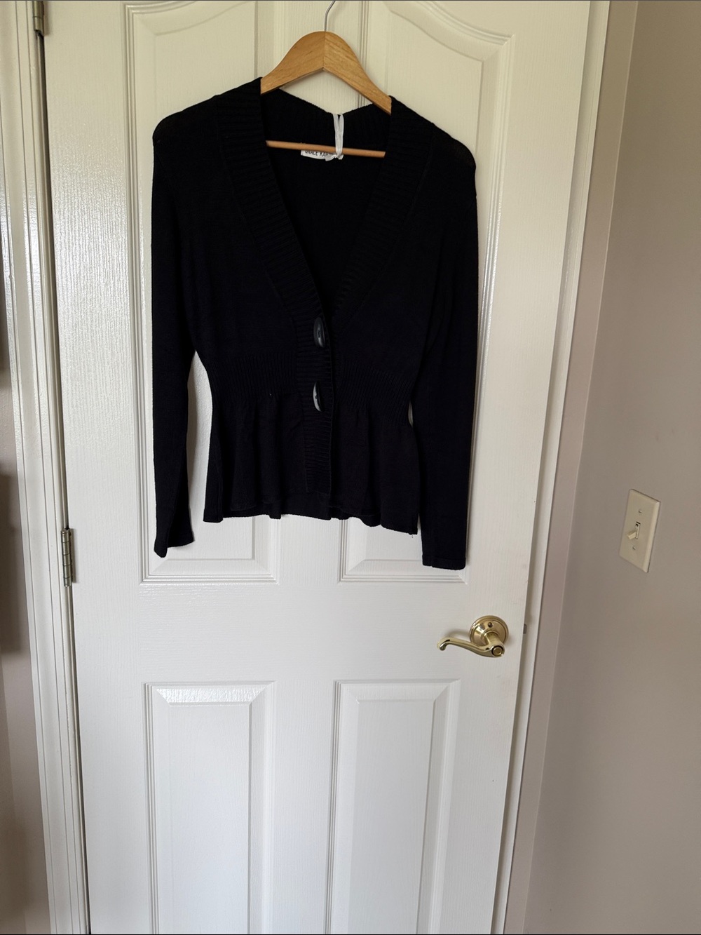 Grace Karin Black V-Neck Button Front Knit Cardigan
